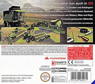 Farming Simulator 2012 3D (Europe)(En,Fr,Ge) box cover back